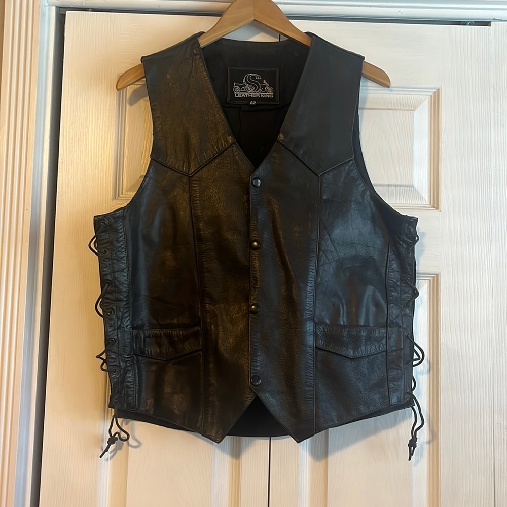 Leather King vest size 42